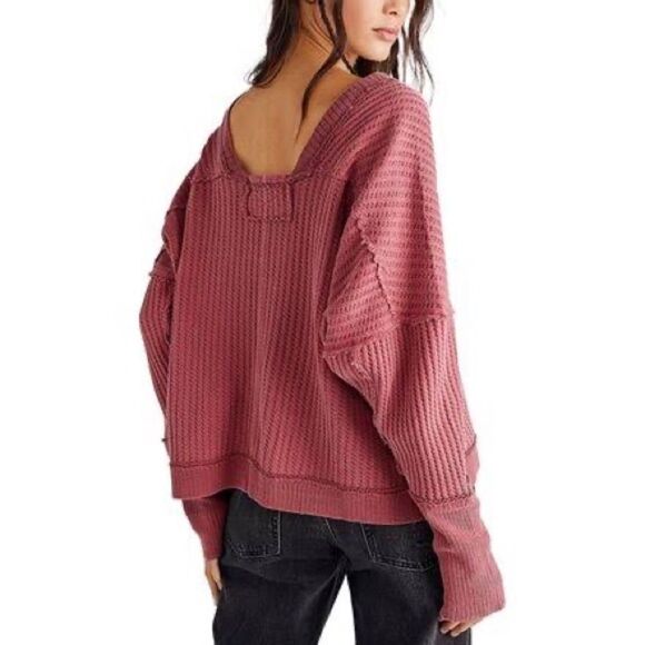 Free People New Magic Thermal Top In Cowboy - Picture 2 of 8